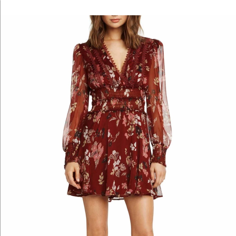 Willow & Clay Print Smocked Fit and Flare Dress